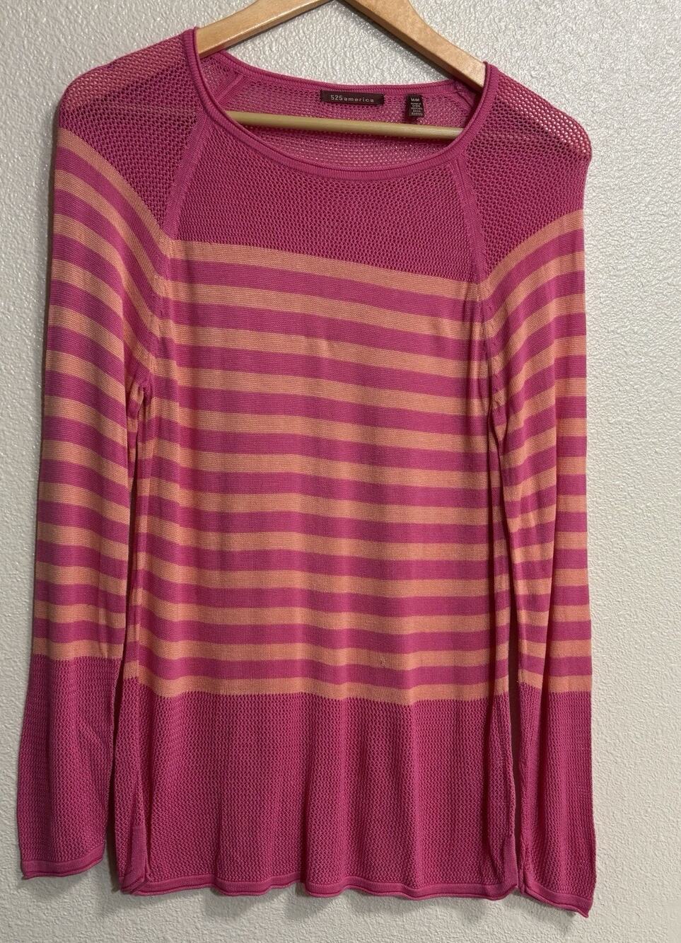 Open Knit Lightweight Sweater Pink Melon Festival Beach Resort Revolve Size M